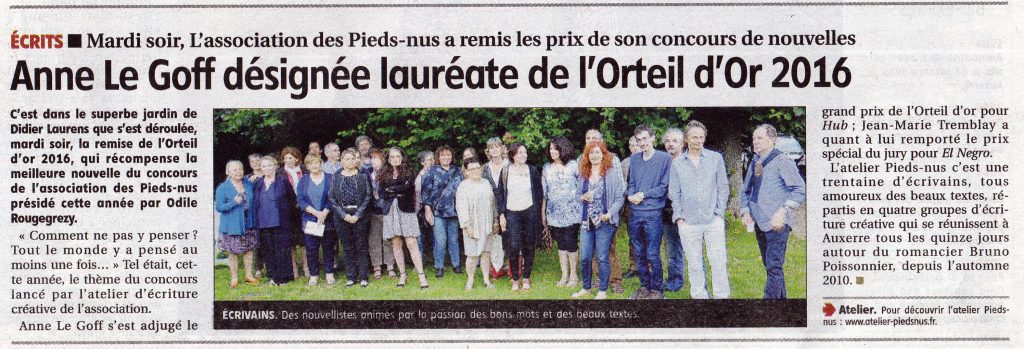 Orteil d'Or - Article YR 30 06 16